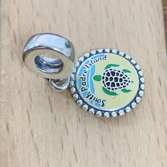 Pandora South Padre Island Charm Beach Turtle Dangle Pendant, S925 Silver - Picture 3 of 4
